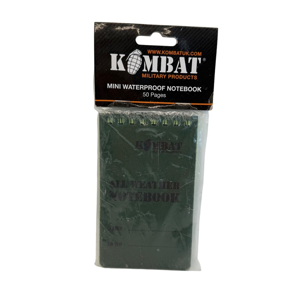 NEW Kombat Mini Waterproof Notebook OS Green Tactical All Weather 50 Page